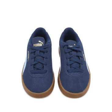 Vista frontal de zapatillas Puma Club II PS para niño en azul marino