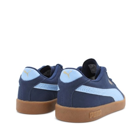 Vista trasera de Puma Club II PS azul marino con detalles celestes