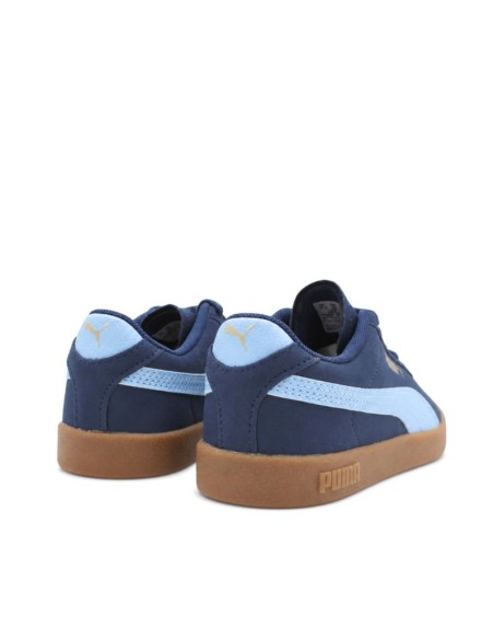 Vista trasera de Puma Club II PS azul marino con detalles celestes