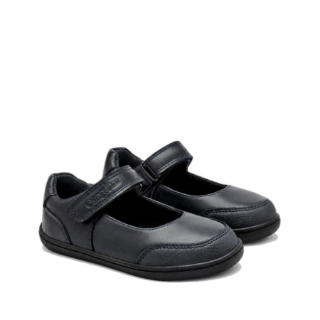 Merceditas barefoot Conguitos azul marino vista tres cuartos