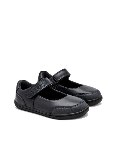 Merceditas barefoot Conguitos azul marino vista tres cuartos