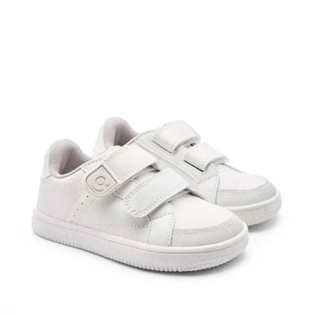 Zapatillas respetuosas Conguitos blancas infantiles con velcro y puntera reforzada