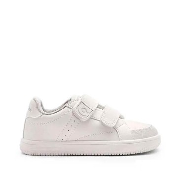 Zapatillas respetuosas Conguitos blancas con cierre de velcro, vista lateral
