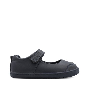 Zapato colegial niña barefoot azul marino tipo mercedita con suela flexible