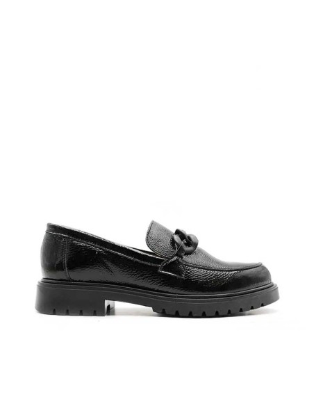 zapatos mocasines para niñas vista lateral con suela de goma con plataforma