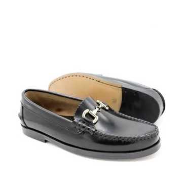 MOCASÍN CASTELLANO negro con hebilla dorada