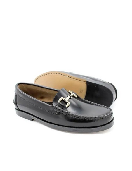 MOCASÍN CASTELLANO negro con hebilla dorada