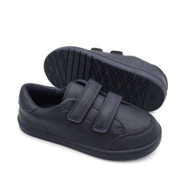 Zapato escolar niño barefoot azul marino con suela flexible