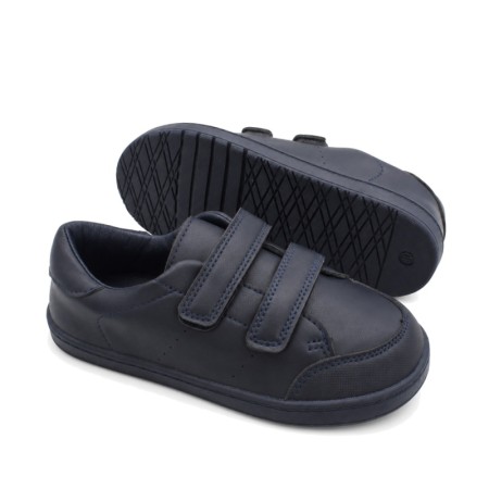 Zapato escolar niño barefoot azul marino con suela flexible