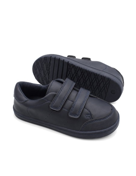 Zapato escolar niño barefoot azul marino con suela flexible