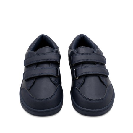 Zapato colegial barefoot niño azul marino con puntera reforzada