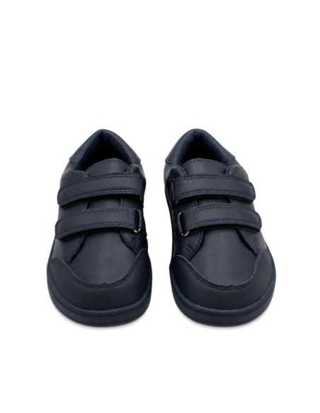 Zapato colegial barefoot niño azul marino con puntera reforzada