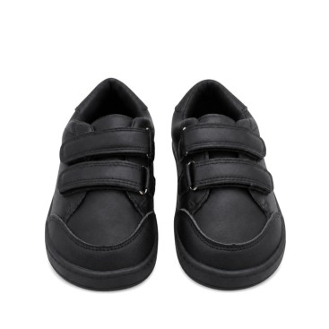 Zapato escolar negro barefoot para niño con cierre adherente