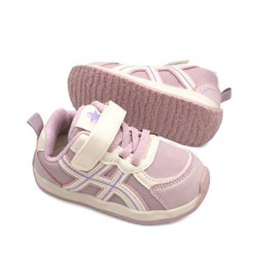 Zapatillas deportivas niña rosa con velcro y suela de goma