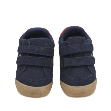 Zapatillas niño barefoot azul marino Bubble Kids con cierre de velcro