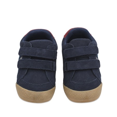 Zapatillas niño barefoot azul marino Bubble Kids con cierre de velcro