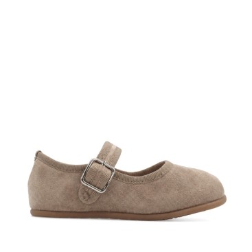 Merceditas infantiles beige Bubble Kids con hebilla vista lateral