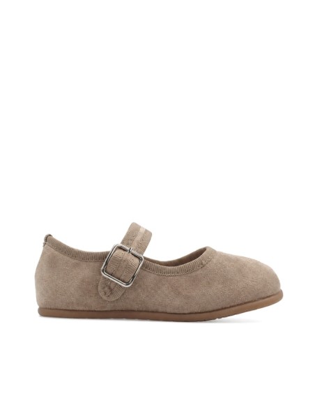 Merceditas infantiles beige Bubble Kids con hebilla vista lateral
