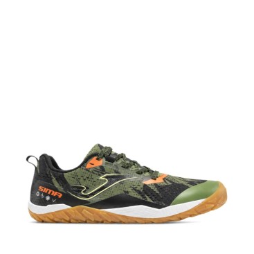 Joma Sima Junior deportiva infantil verde kaki y negra vista lateral