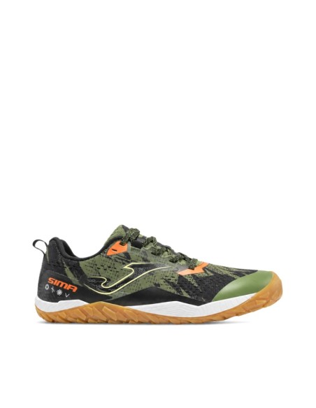 Joma Sima Junior deportiva infantil verde kaki y negra vista lateral