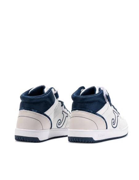 Botín deportivo niño blanco Joma Berry vista trasera azul marino