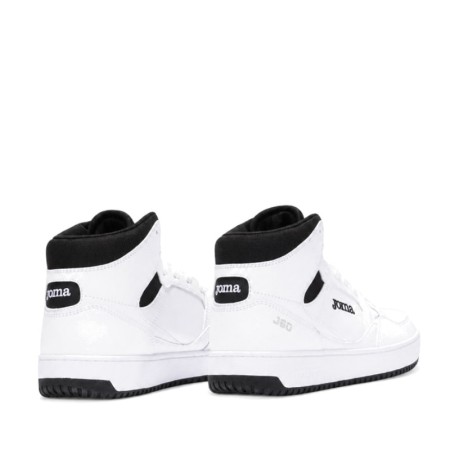 Zapatillas caña alta Joma J80 blancas y negras vista trasera