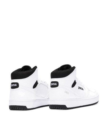 Zapatillas caña alta Joma J80 blancas y negras vista trasera
