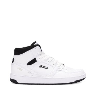 Zapatillas caña alta hombre Joma J80 blancas con detalles negros vista lateral