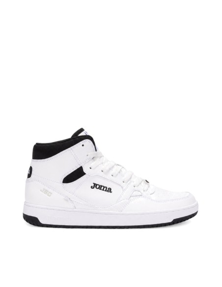 Zapatillas caña alta hombre Joma J80 blancas con detalles negros vista lateral