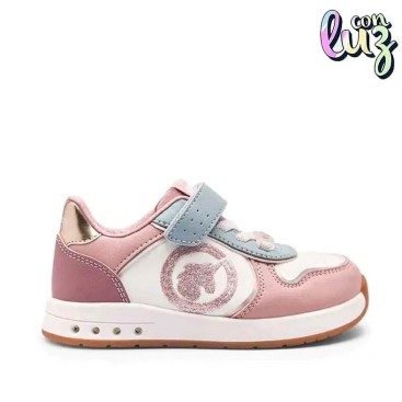 Zapatillas niña rosa con luces