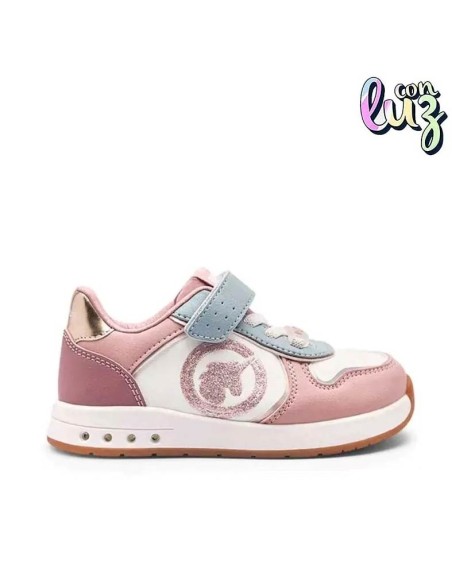 Zapatillas niña rosa con luces
