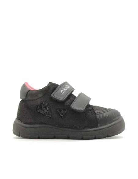 ZAPATILLAS abotinadas para niña NEGRAS BRILLO