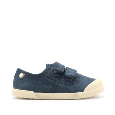 zapatillas respetuosas niño de lona azul marino con velcros