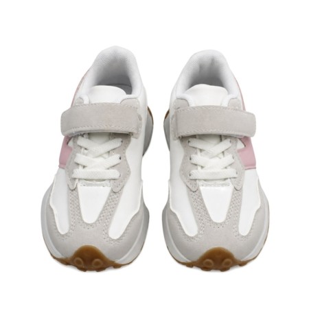 Zapatillas infantiles blancas y rosas con plantilla extraíble