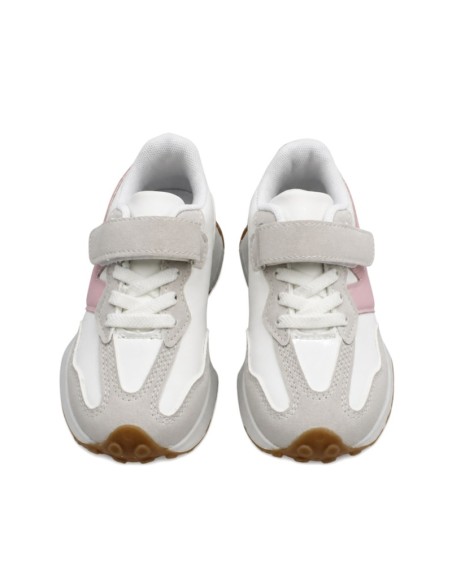 Zapatillas infantiles blancas y rosas con plantilla extraíble