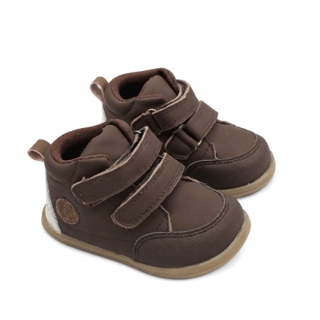 Botines marrón chocolate para bebé con puntera reforzada