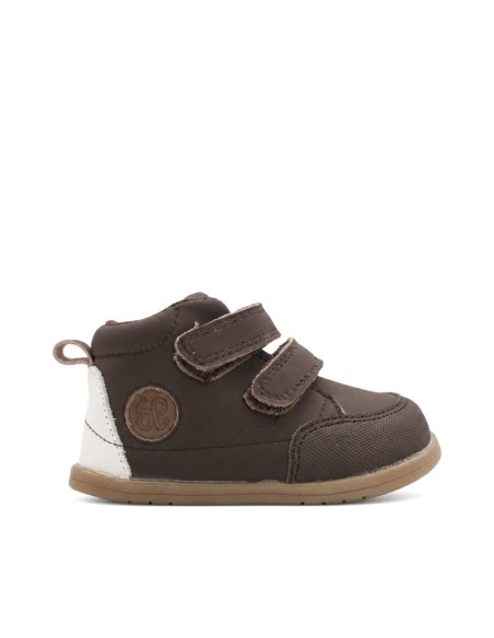 Botas marrones bebé Bubble Kids de piel con doble velcro