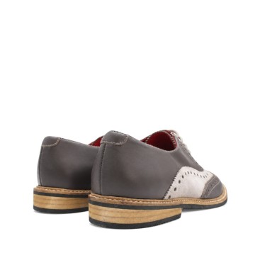 Zapatos piel y serraje gris para hombre