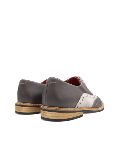 Zapatos piel y serraje gris para hombre
