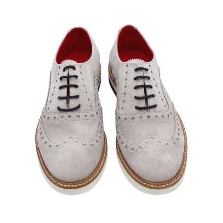 Zapatos grises hombre de serraje con interior de piel