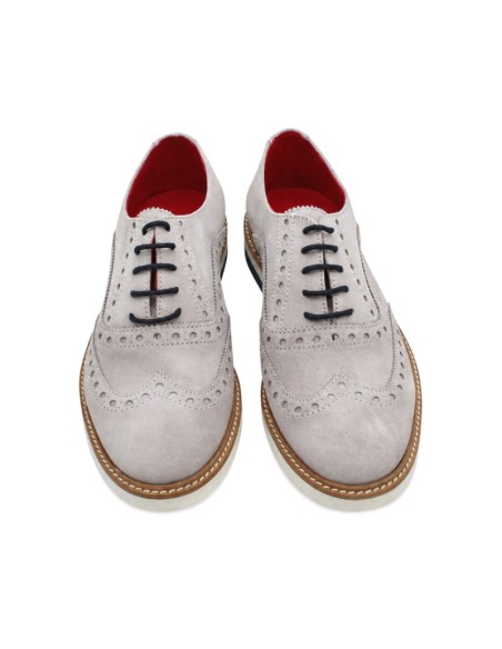 Zapatos grises hombre de serraje con interior de piel