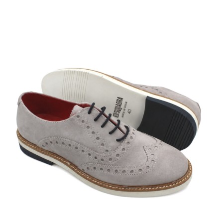 Zapatos grises hombre de serraje con interior de piel