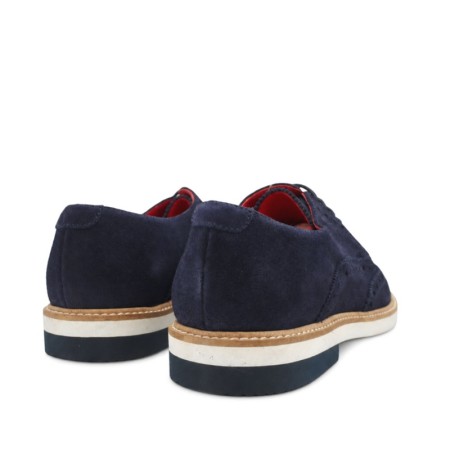 Zapatos Oxford hombre azul marino vista trasera con suela clara