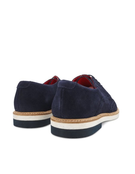 Zapatos Oxford hombre azul marino vista trasera con suela clara