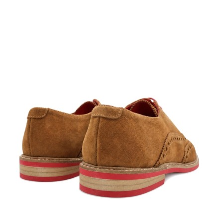 Zapato hombre de serraje con suela roja detalle