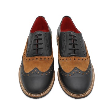 Zapatos Oxford de hombre con picado clásico y cordones
