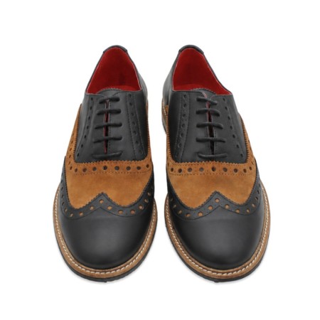 Zapatos Oxford de hombre con picado clásico y cordones