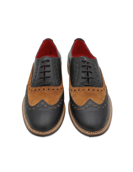Zapatos Oxford de hombre con picado clásico y cordones