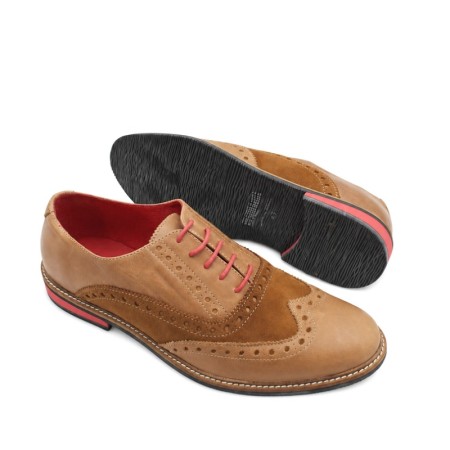 zapato derby brogue hombre con suela de goma