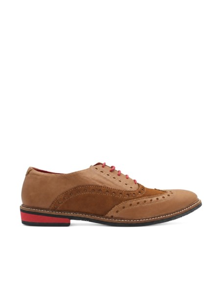 zapatos derby brogue de hombre en color cuero